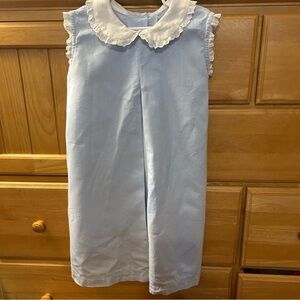 Anvy Kids Linen-Cotton Light Blue Sleeveless Dress Spring Easter Summer Size 6X